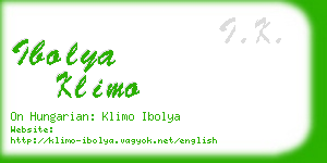 ibolya klimo business card